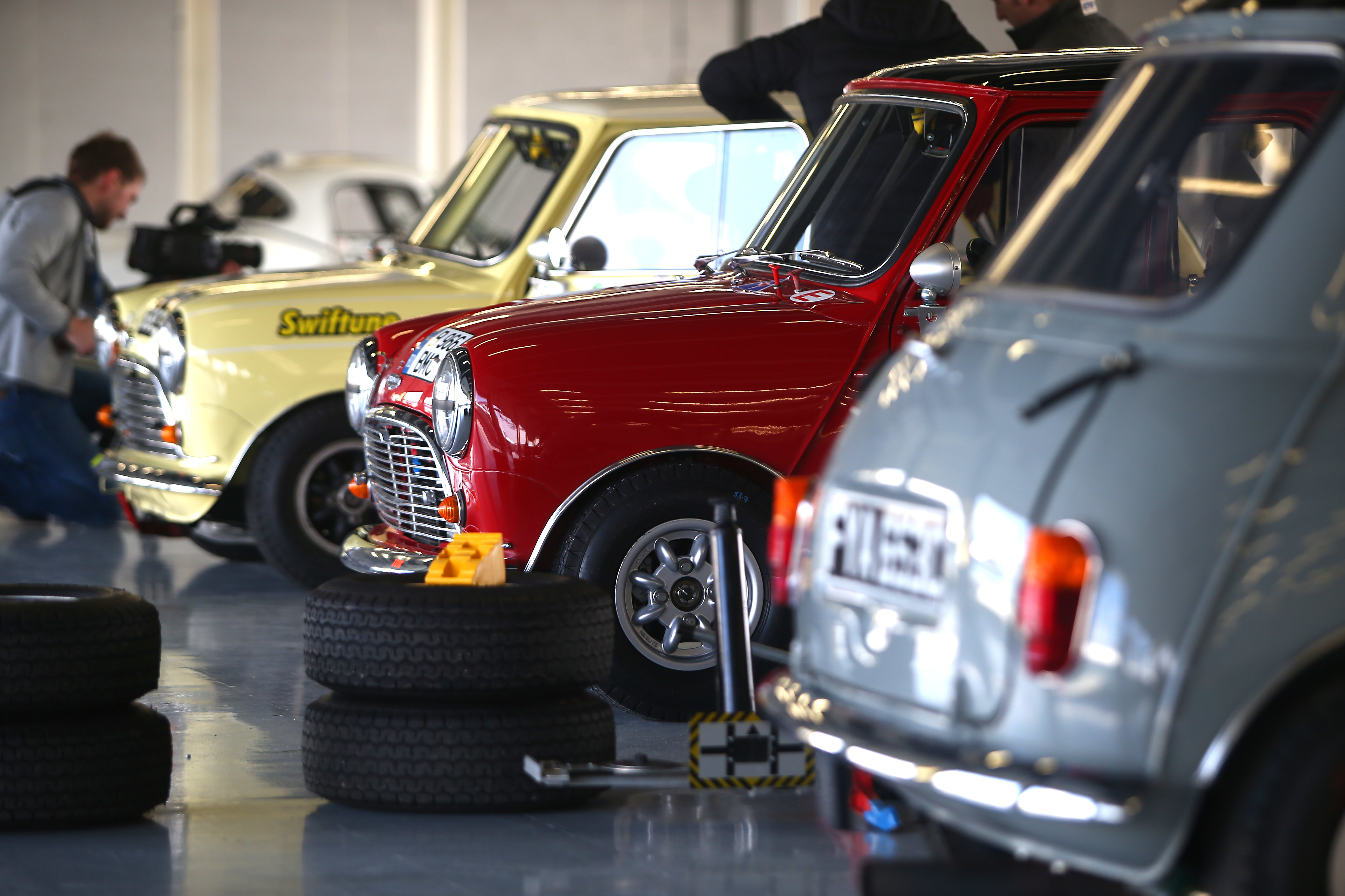 Silverstone Classic - Minis in Garage